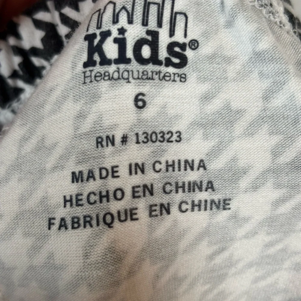 Kids Headquarters Girls 3pc Set Sz 6 Red Vest Glitter Top Houndstooth Leggings